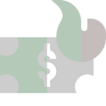 Icon of a dollar bill on fire, symbolizing the money wasted on closing costs that homeowners can avoid by selling to Best Texas House Buyers in Dallas, Texas
