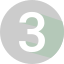 The number 3 designed in the grey and green colors of the Best Texas House Buyers logo, representing the brand's identity in Dallas Texas