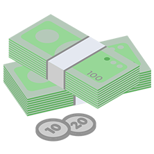 Icon of a pile of cash, representing the fast and hassle-free cash offers provided by Best Texas House Buyers for home sales in Dallas, Texas