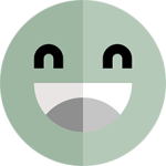 Smiley face icon in green and gray representing positive customer experiences and satisfaction with Best Texas House Buyers, a trusted cash home-buying company in Dallas, Texas
