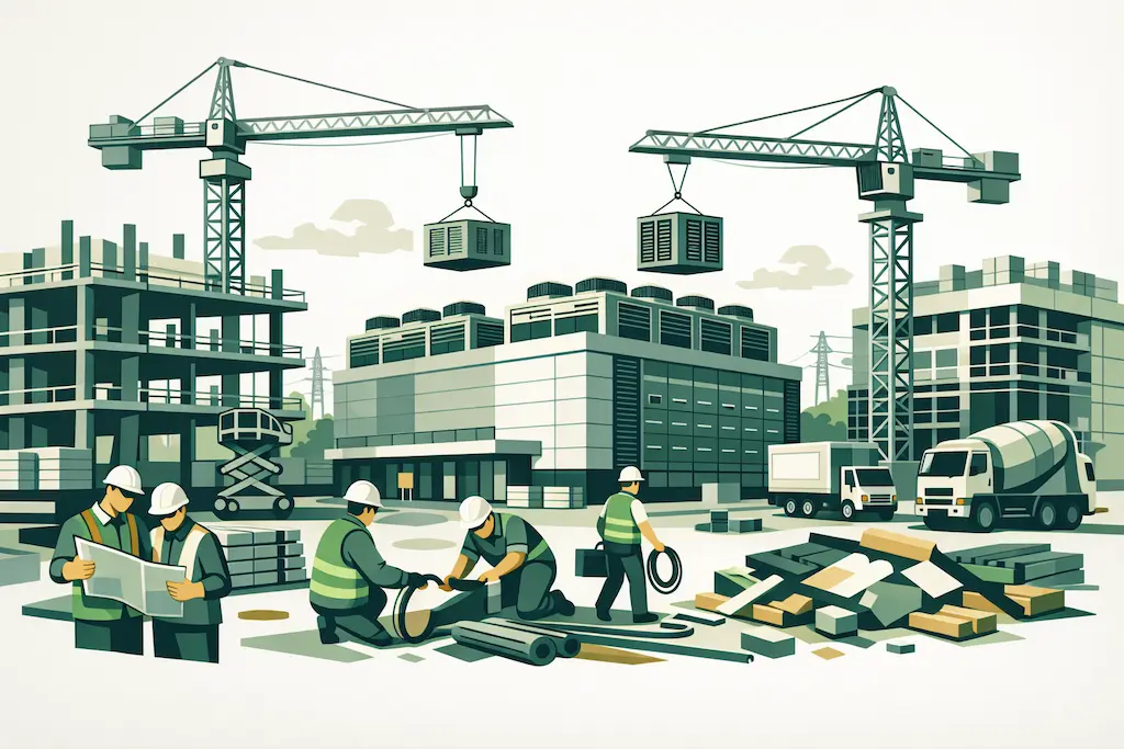 Data center under construction in North Texas representing nearby homeowners who can sell their house fast for cash to Best Texas House Buyers