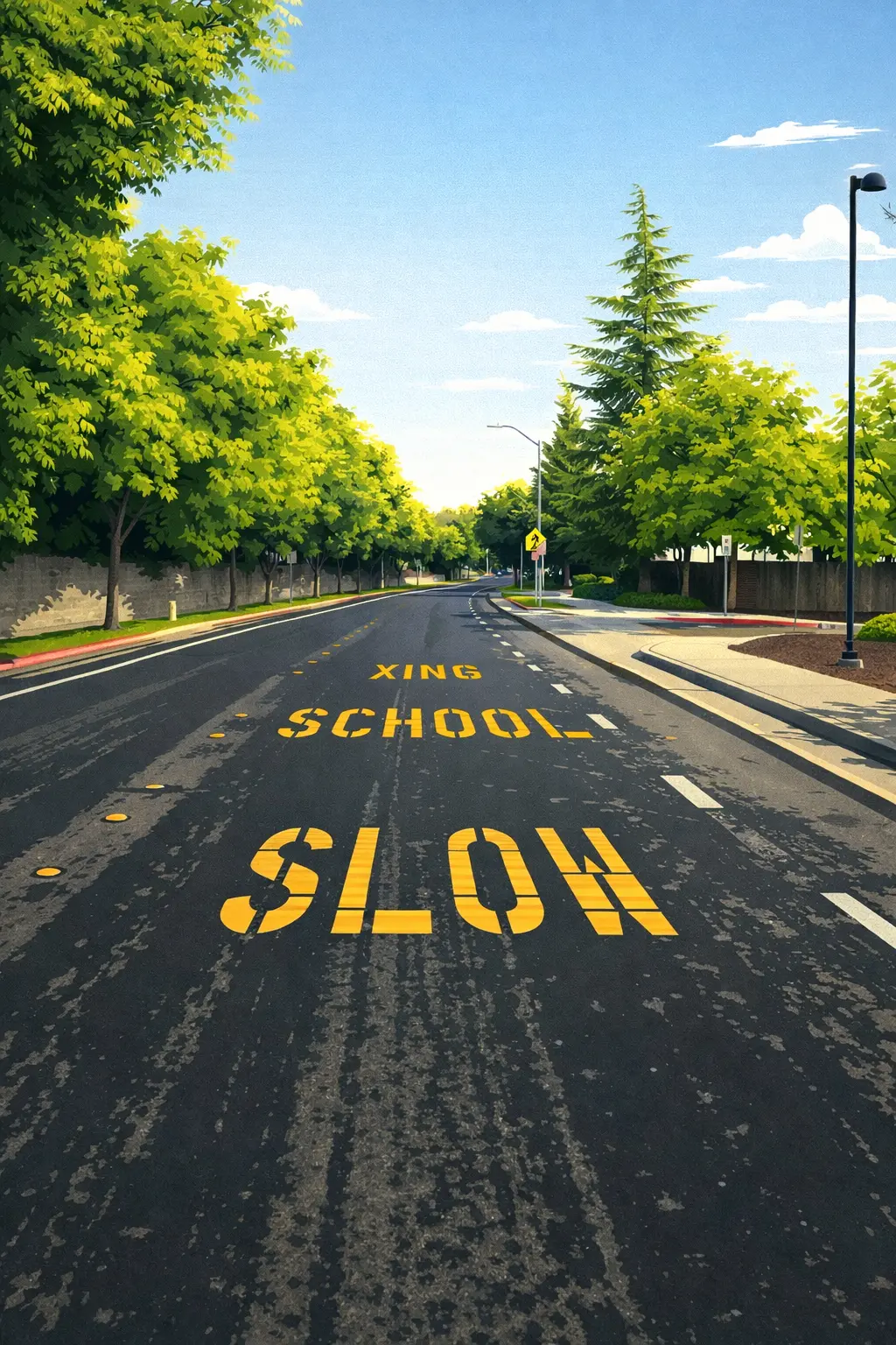 Dallas neighborhood with school crossing sign representing homeowners near schools who can sell their house fast for cash to Best Texas House Buyers
