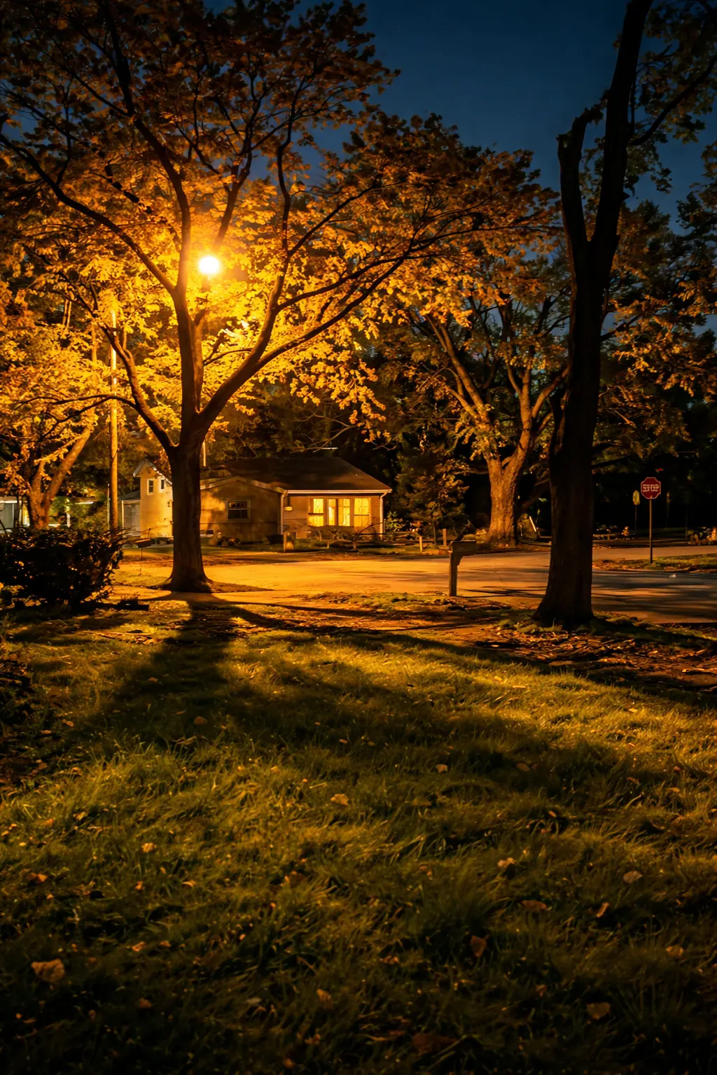 Aerial night view of a Dallas Texas neighborhood representing homeowners who can sell their house fast for cash to Best Texas House Buyers anytime