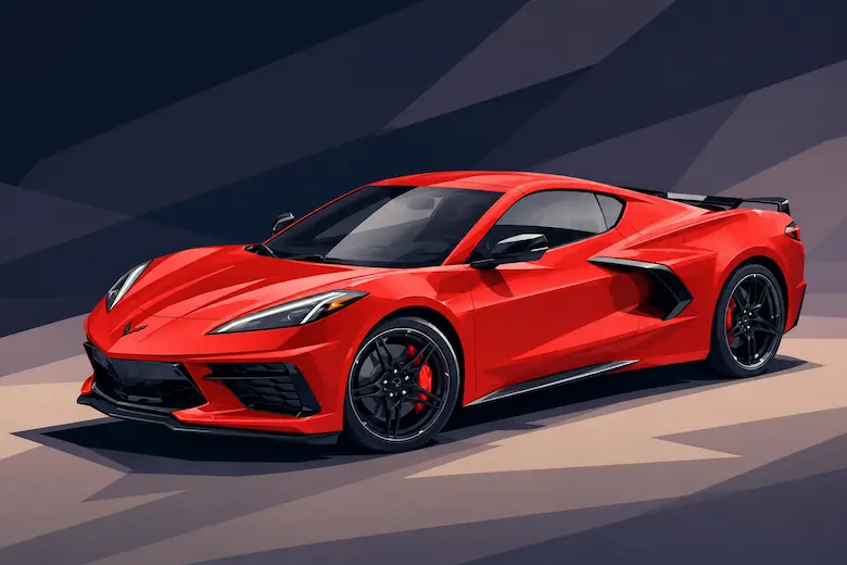 Red Chevrolet Corvette Stingray representing a luxury purchase funded by home equity and the financial risks of using a cash out refinance for nonessential expenses in Dallas Texas