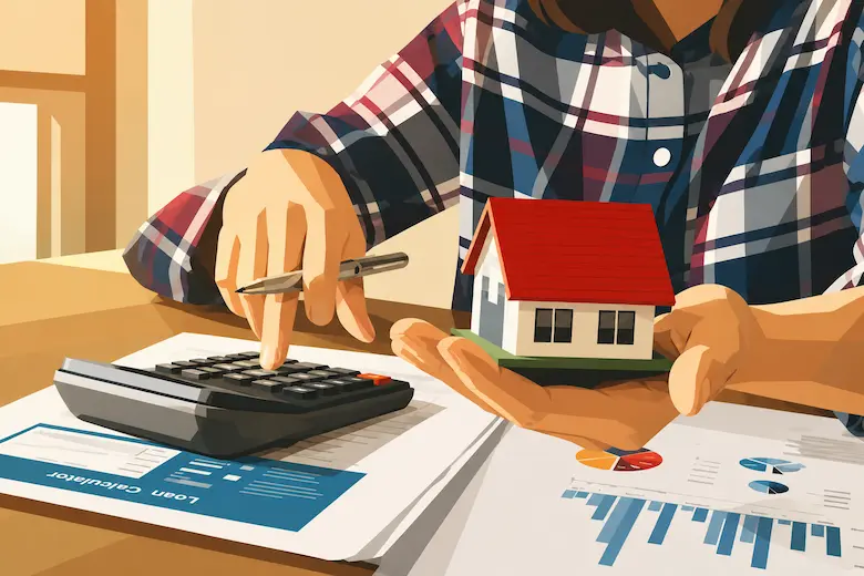 Homeowner using a calculator to compare mortgage costs and determine whether refinancing makes financial sense in Dallas Texas before selling a house or accepting a cash offer from Best Texas House Buyers